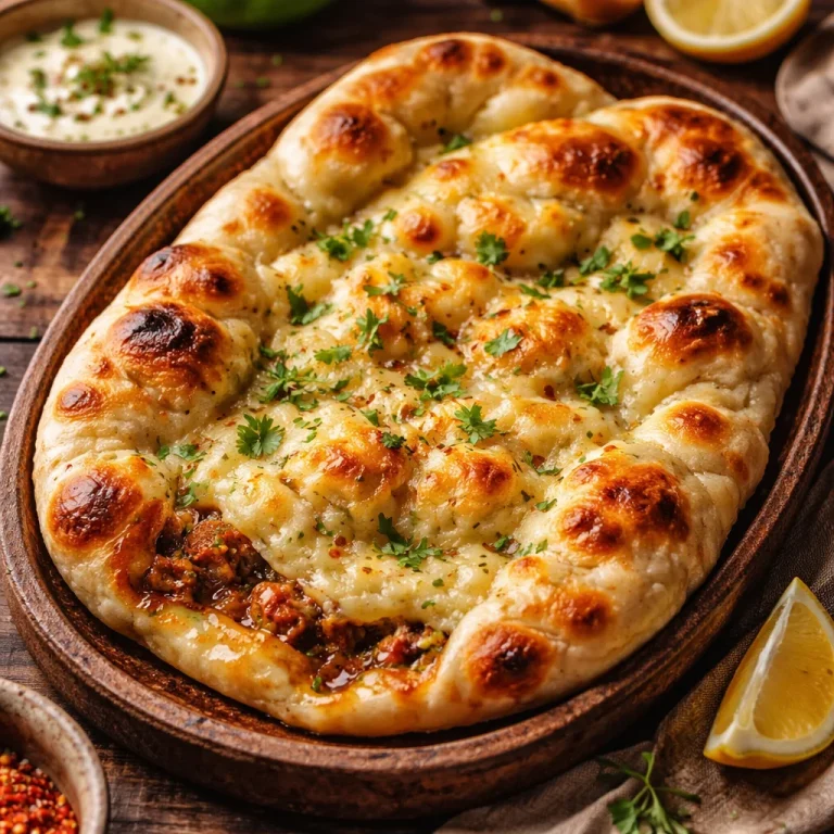 Pain Naan au Levain Jeté doré et moelleux, idéal pour accompagner vos plats.