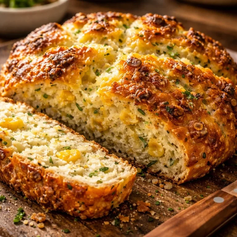 Recette de Pain Soda au Cheddar et Herbes fraîchement cuit