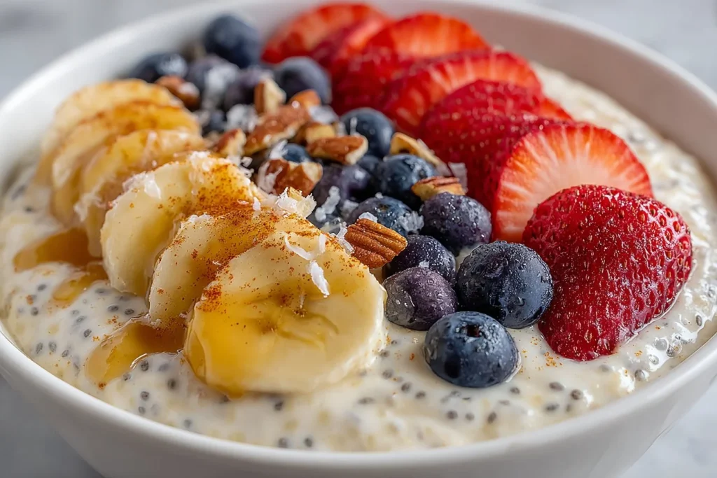 Pudding de chia à la banane, un dessert sain et nutritif.