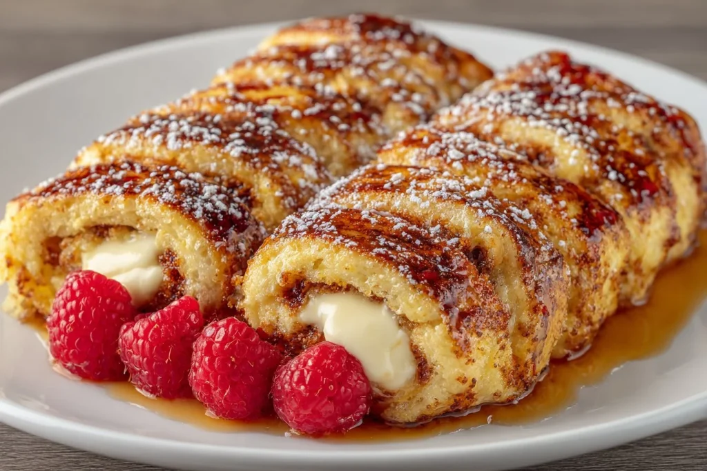 Roulés façon pain perdu, un dessert sucré et gourmand, délicieux à partager.