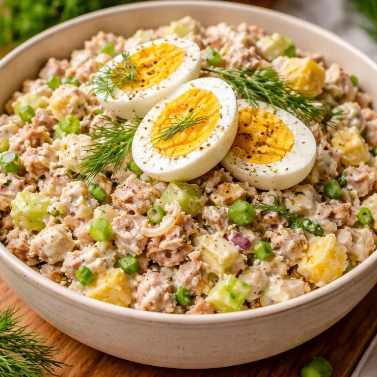 Salade de thon et œufs garnie de légumes frais