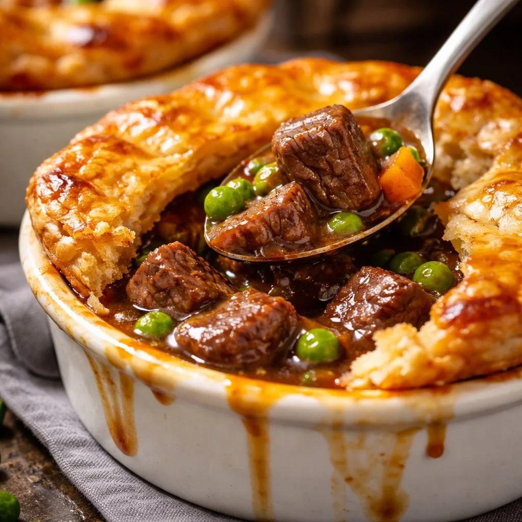 Tarte au Steak et à la Guinness avec garniture savoureuse