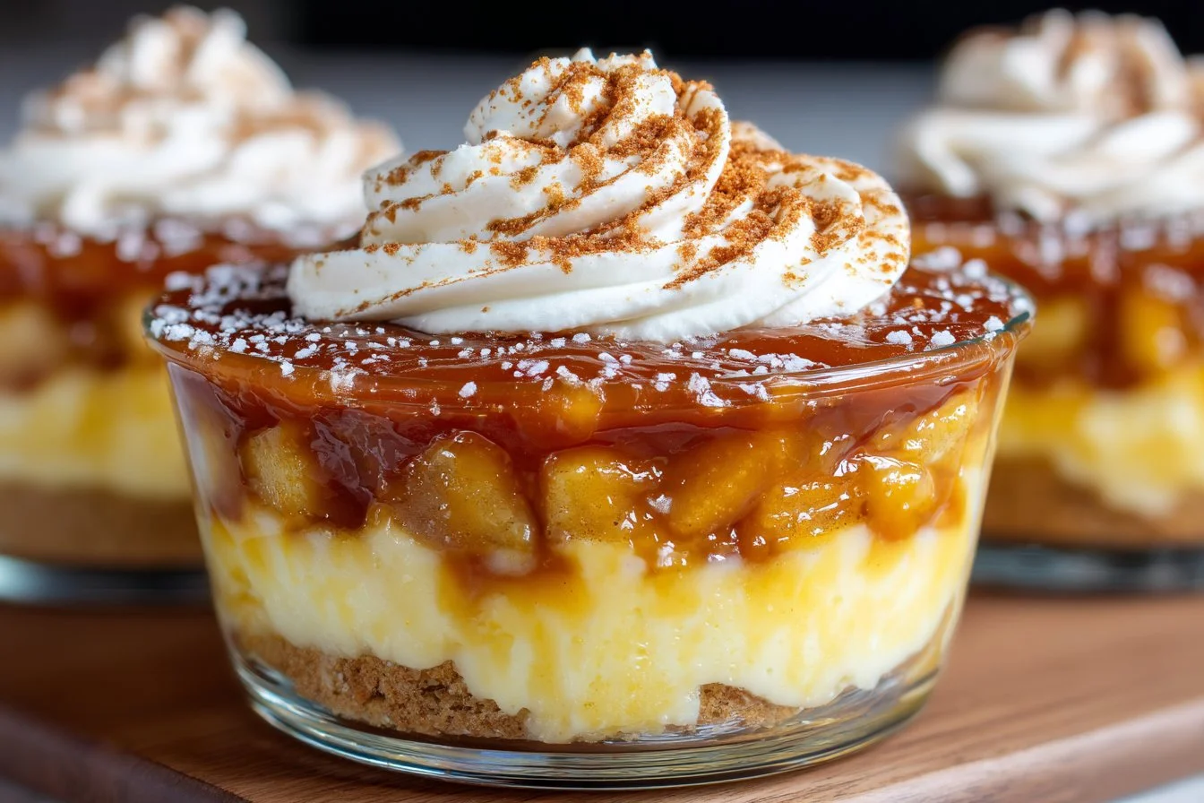 Tiramisu pomme caramel beurre salé, un dessert italien gourmand et savoureux.