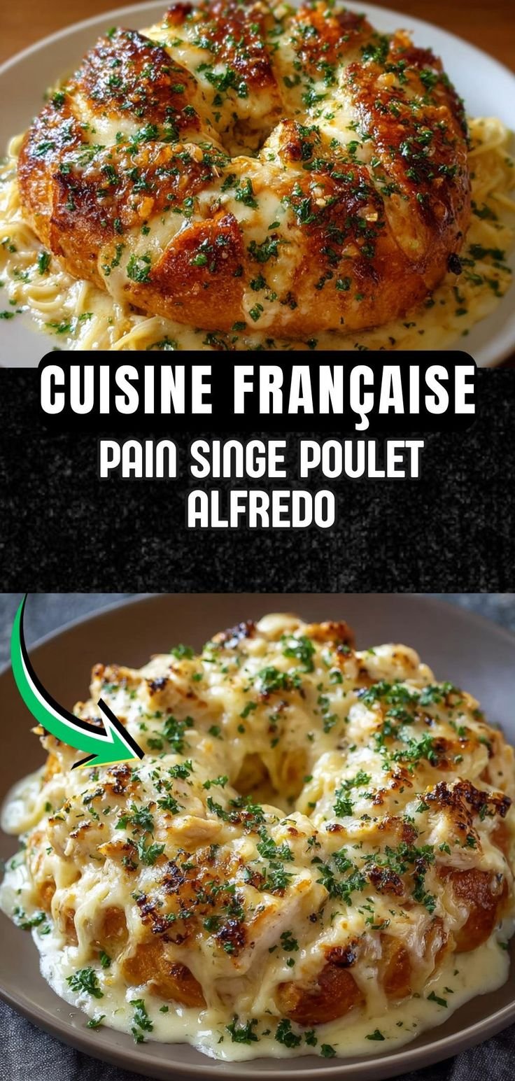 Pain Singe au Poulet Alfredo