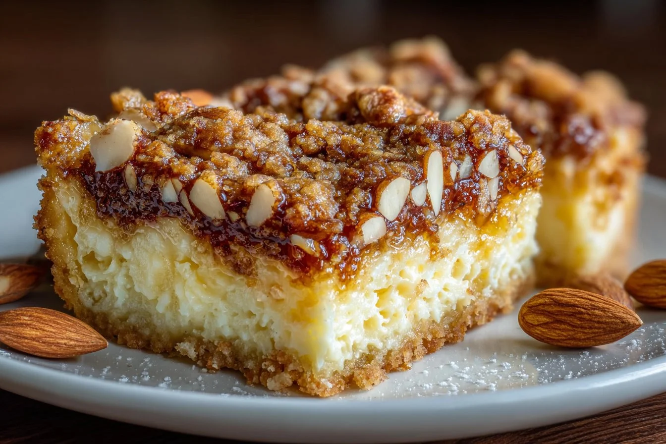 Carrés de crumble aux amandes ultra moelleux et appétissants