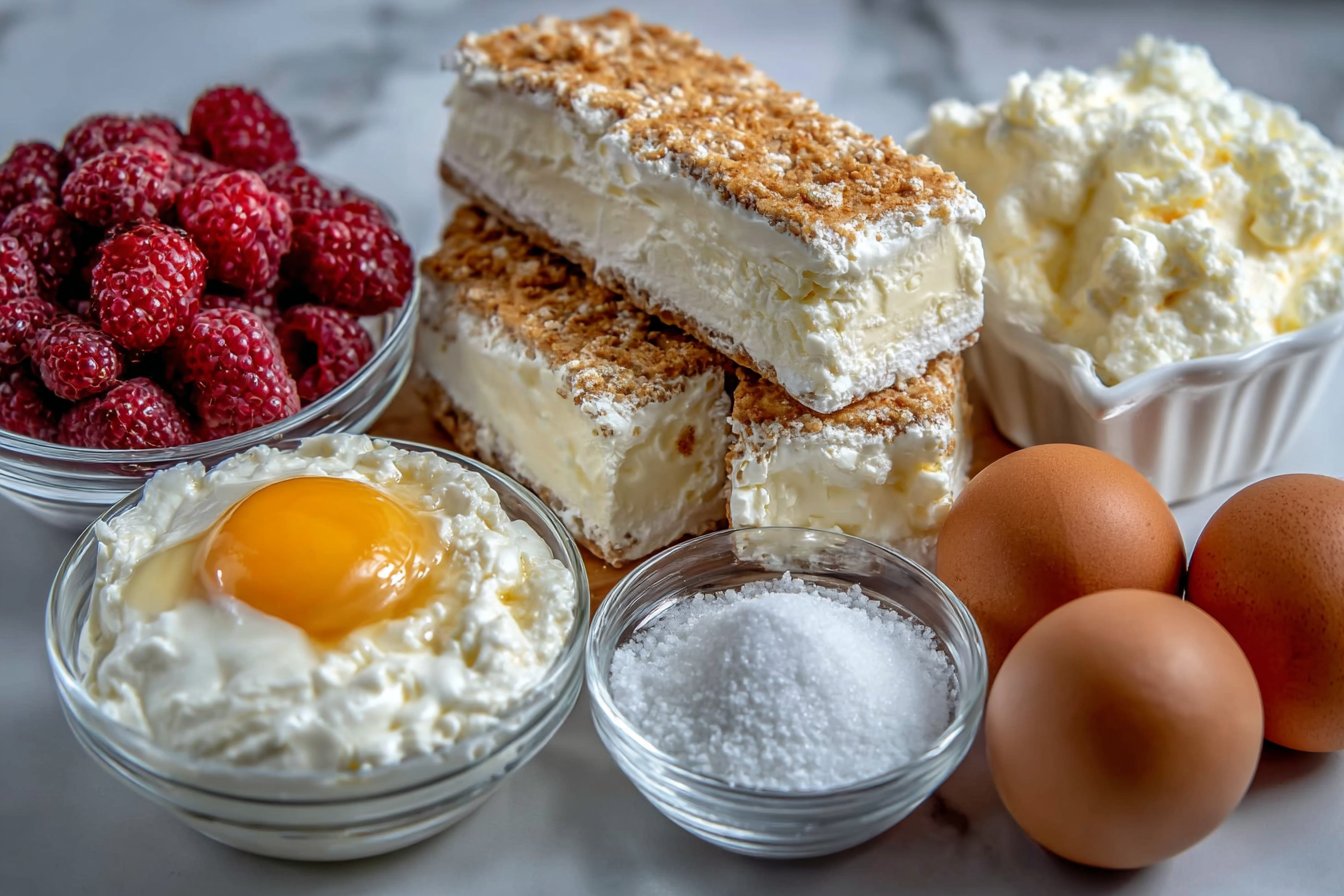 Healthy Raspberry Protein Cheesecake Bars
