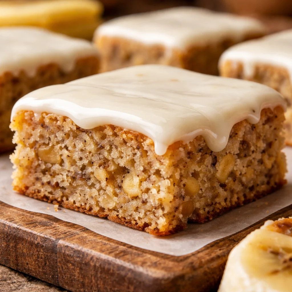 Barres à la banane avec glaçage savoureux et nutritif