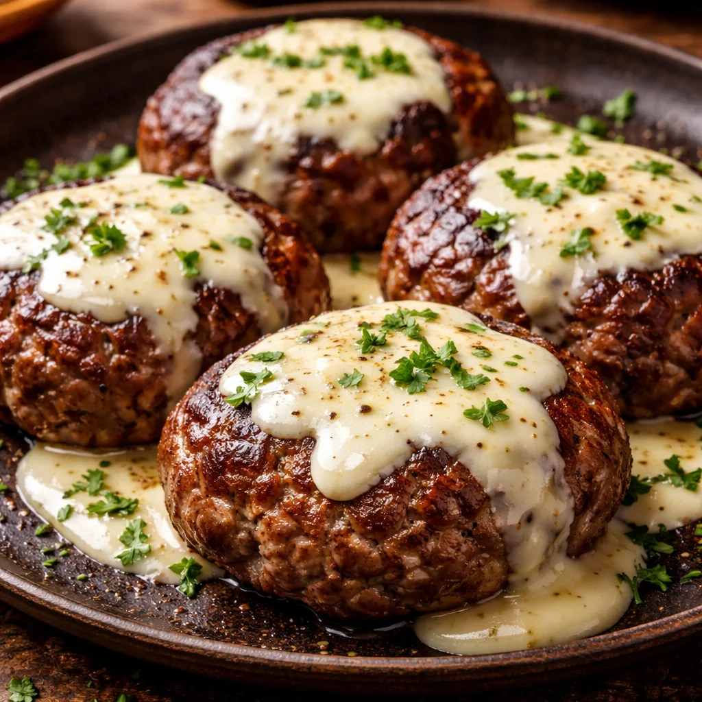 Recette de bifteck haché amish cuit au four, un délice simple et réconfortant.