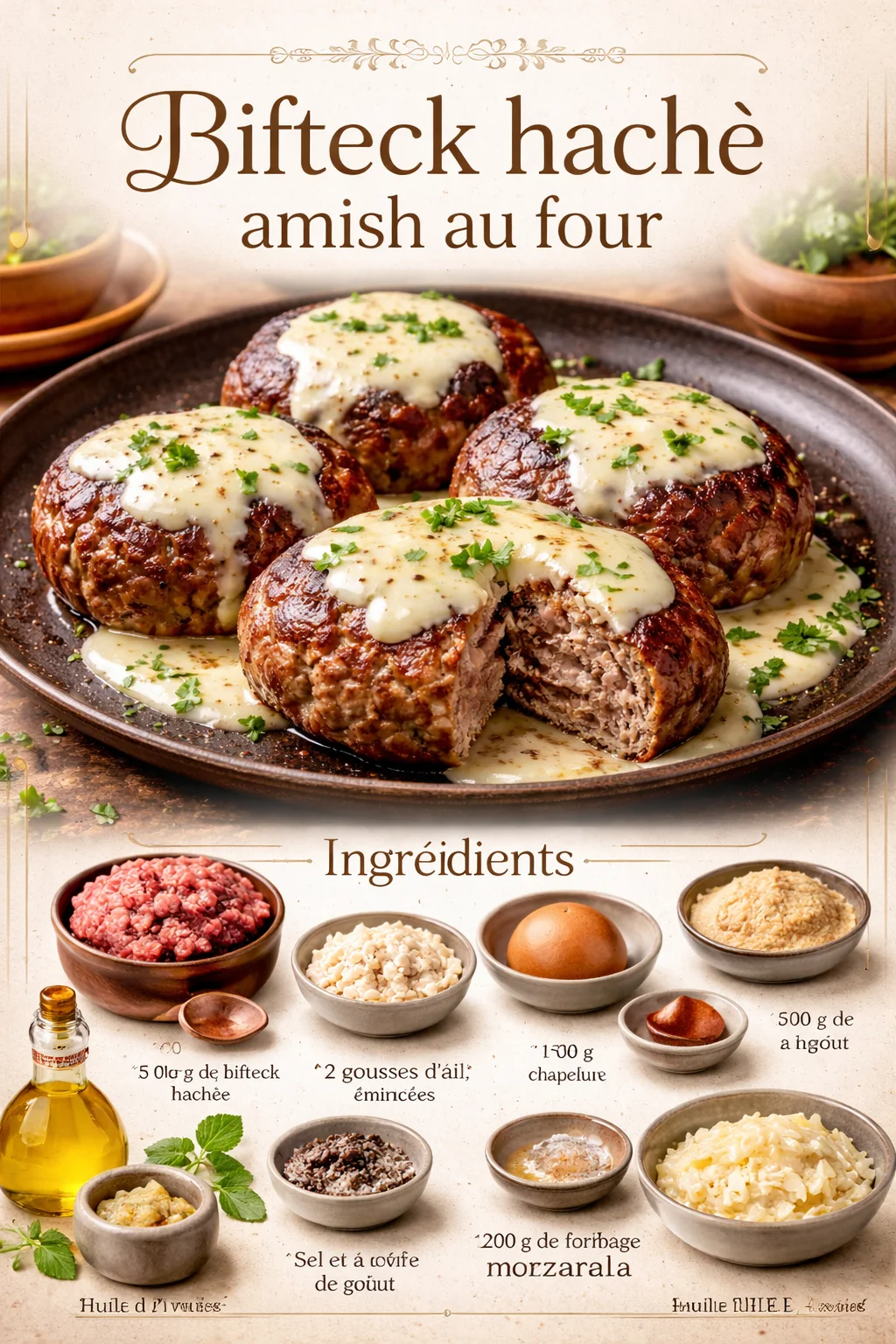 Bifteck haché amish au four