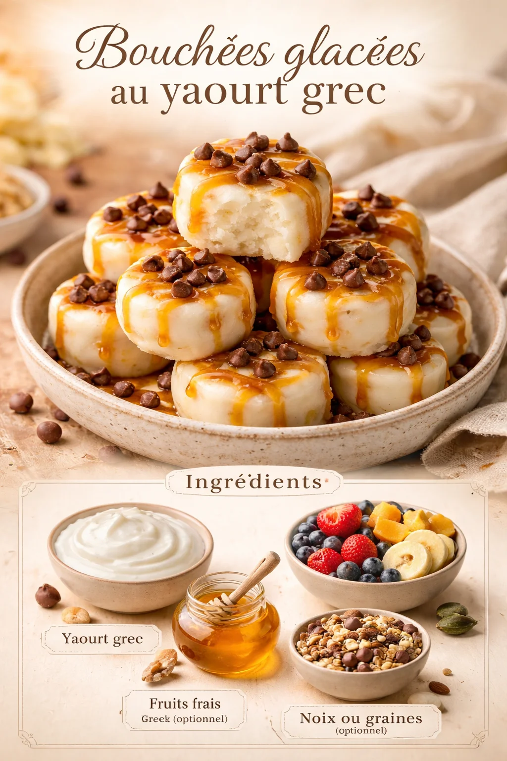 Bouchées glacées au yaourt grec
