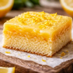 Brownies au citron moelleux avec une garniture acidulée