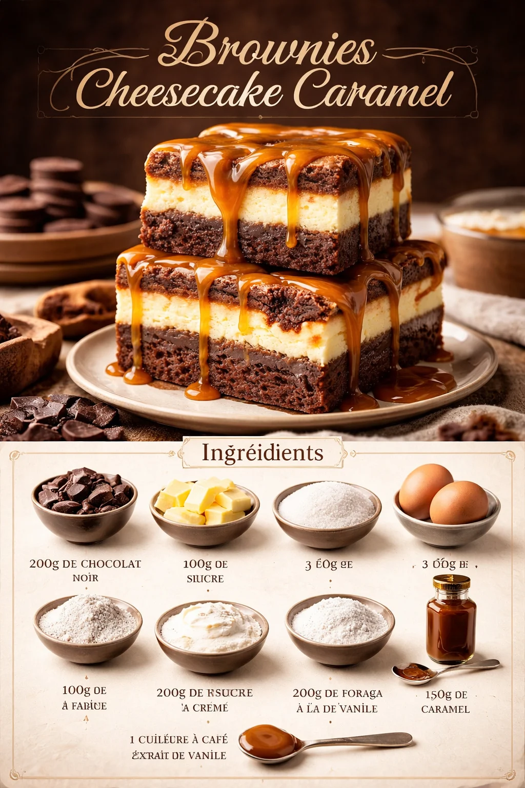 Brownies Cheesecake Caramel