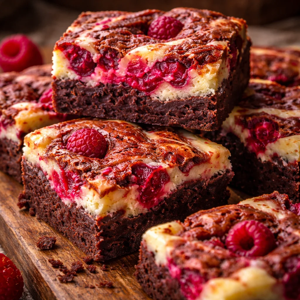 Brownies marbrés à la framboise