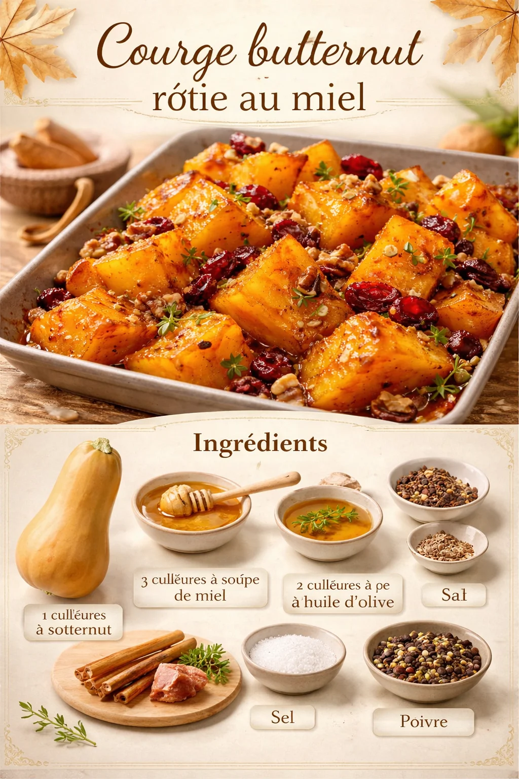 Butternut squash roasted with honey