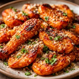 Carottes Écrasées Croustillantes servies en garniture saine et délicieuse