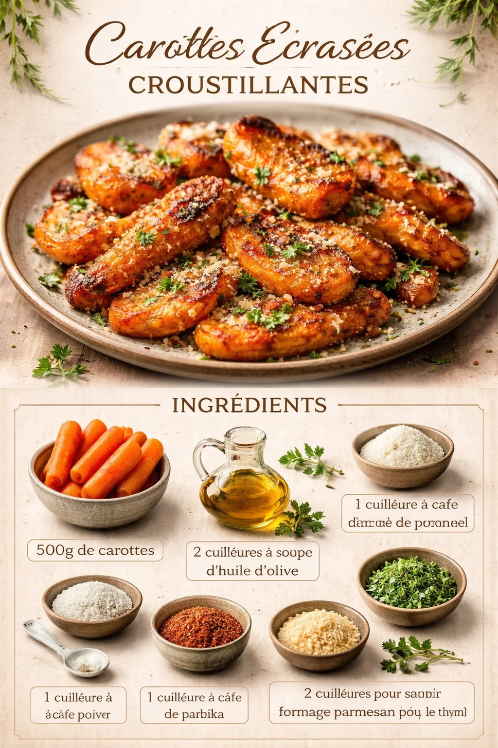 Carottes Écrasées Croustillantes