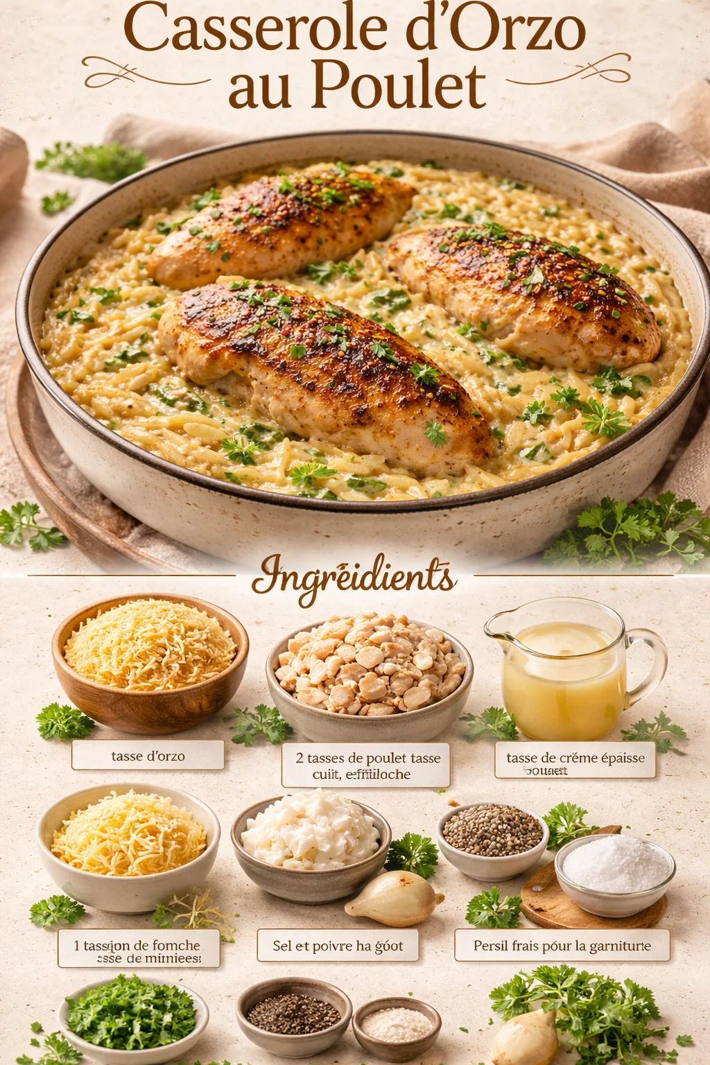 Casserole d'Orzo au Poulet