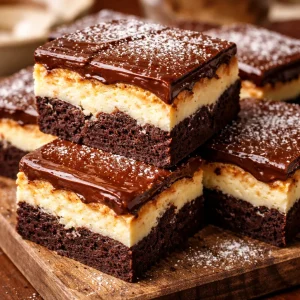 Cheesecake au brownie avec une garniture crémeuse et délicieuse