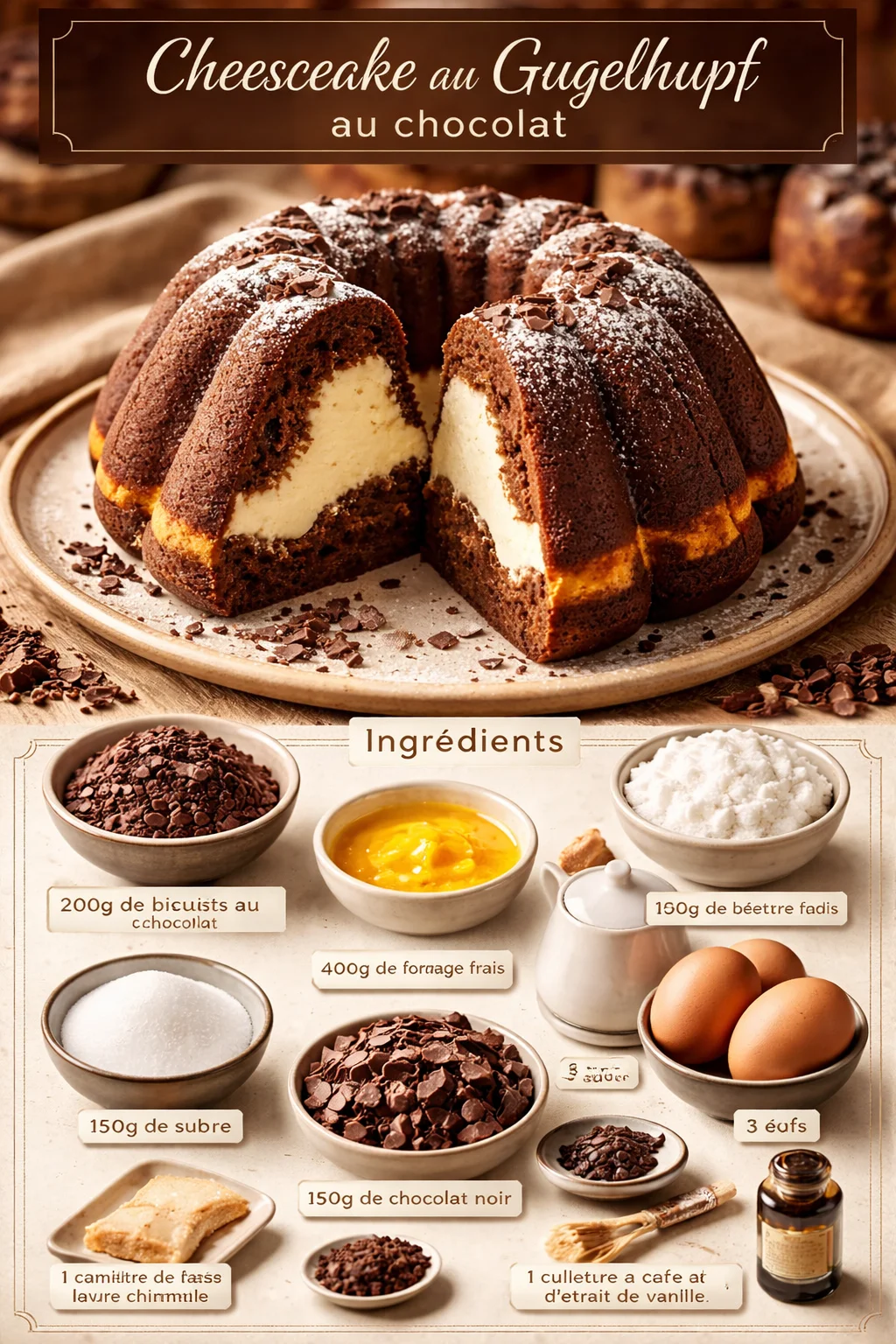 Cheesecake au Gugelhupf au chocolat