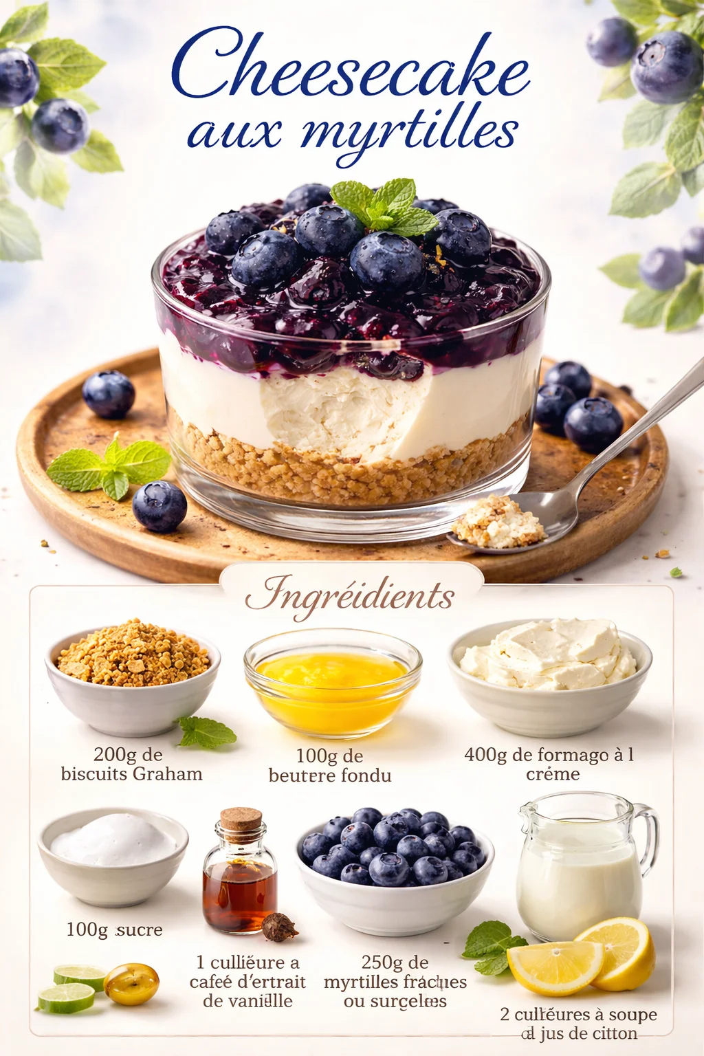 Cheesecake aux myrtilles