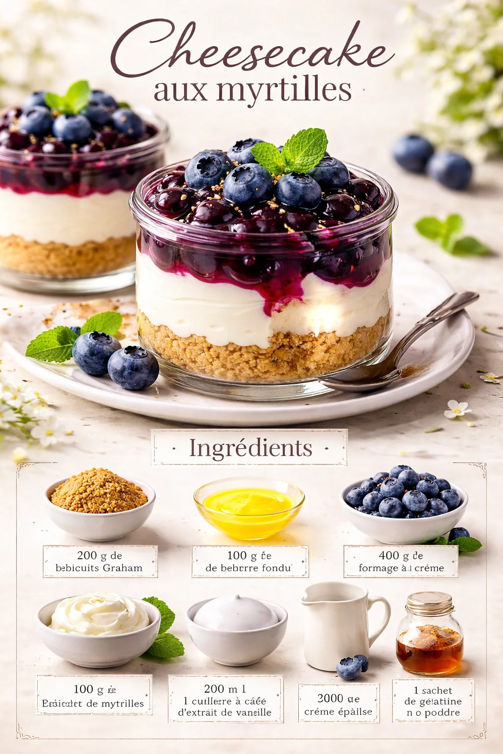 Cheesecake aux myrtilles