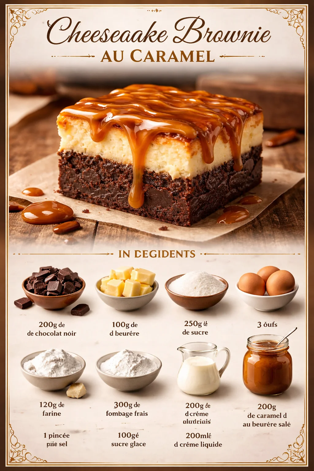 Cheesecake Brownie au Caramel