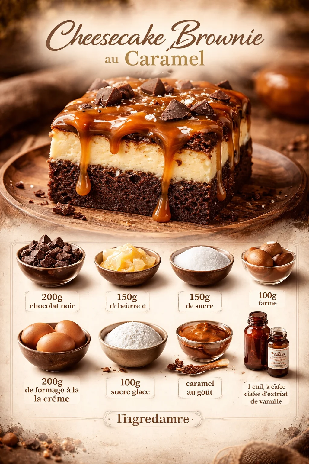 Cheesecake Brownie au Caramel