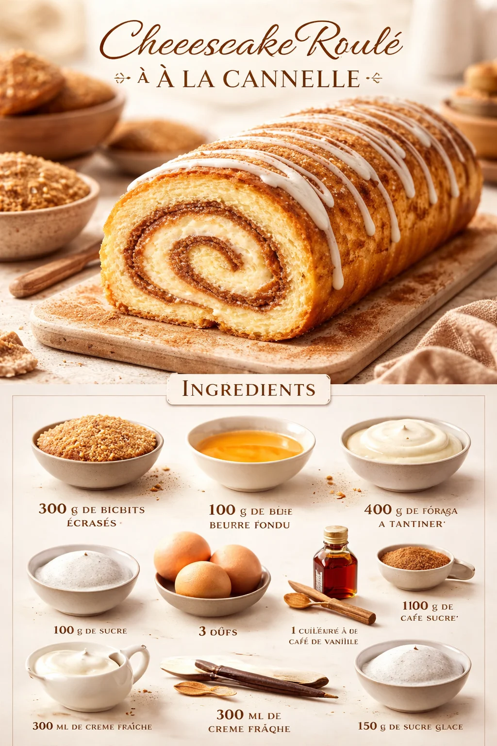 Cheesecake Roulé à la Cannelle