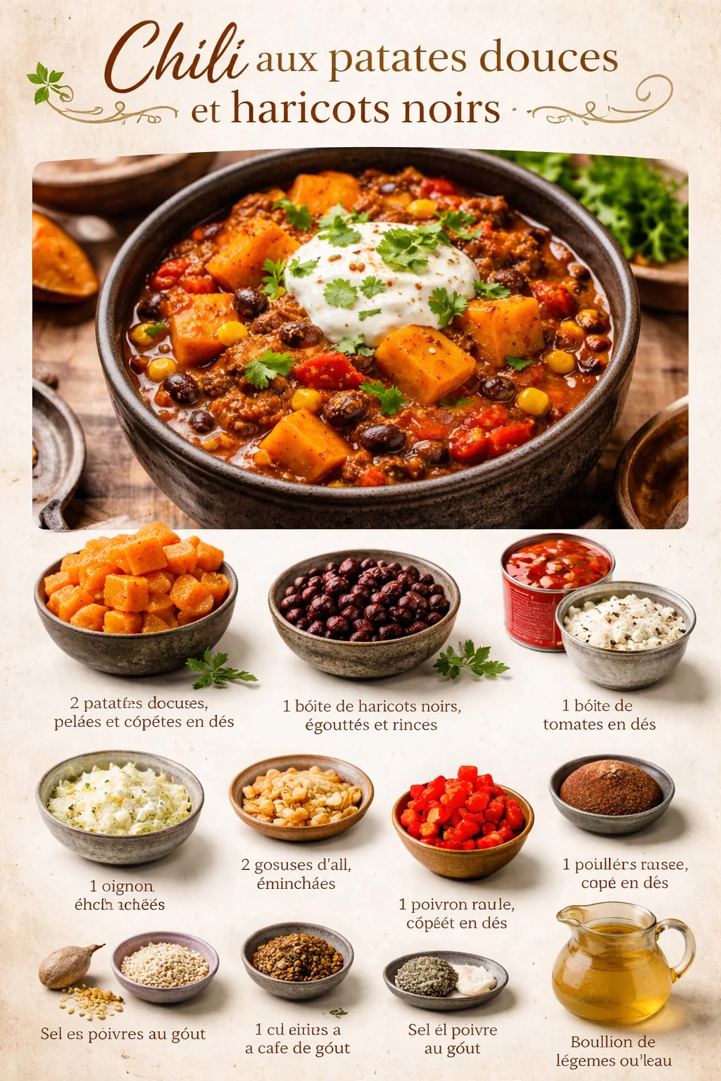 Chili with sweet potatoes and black beans
