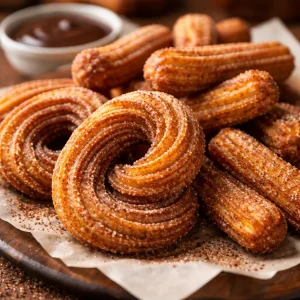 Churros cuits à la friteuse à air, dorés et croustillants