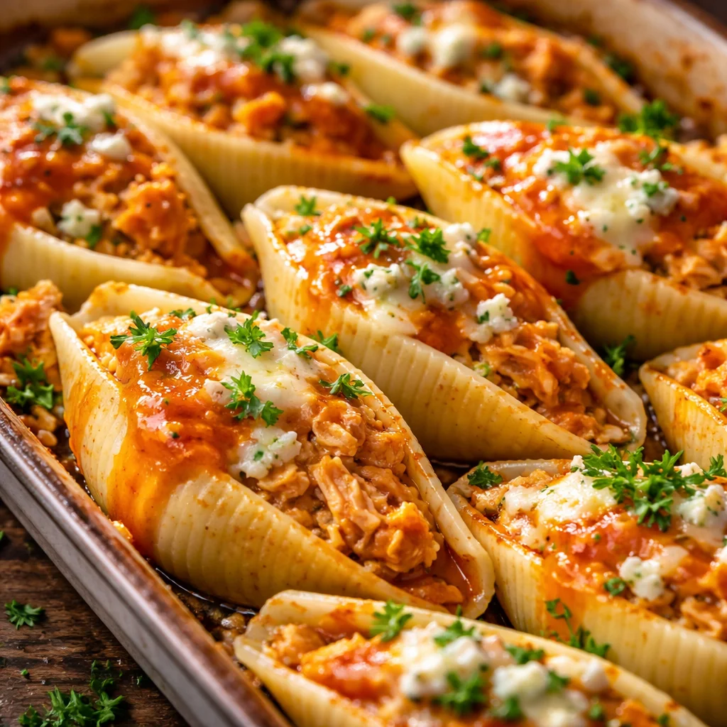 Coquilles Farcies au Poulet Buffalo