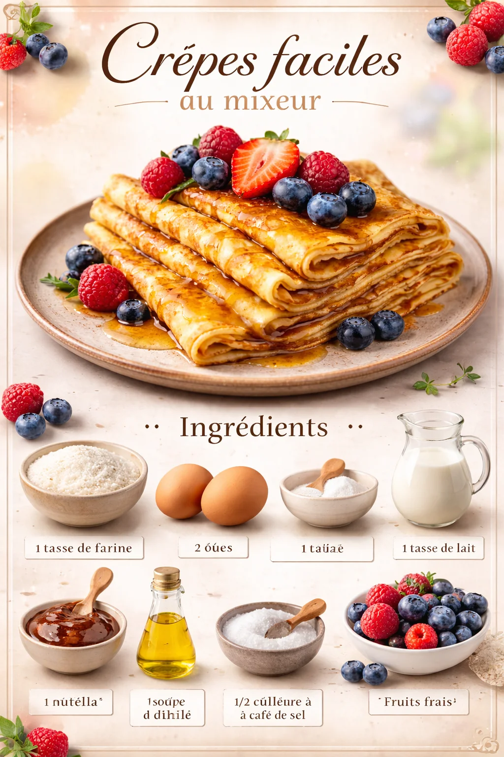 Crêpes faciles au mixeur