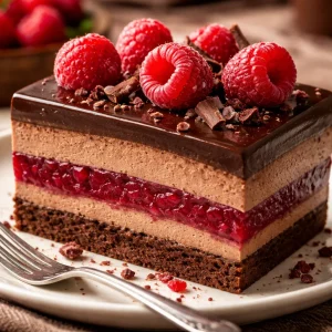 Gâteau Mousse Chocolat Framboise, un dessert chocolaté avec une touche de framboise