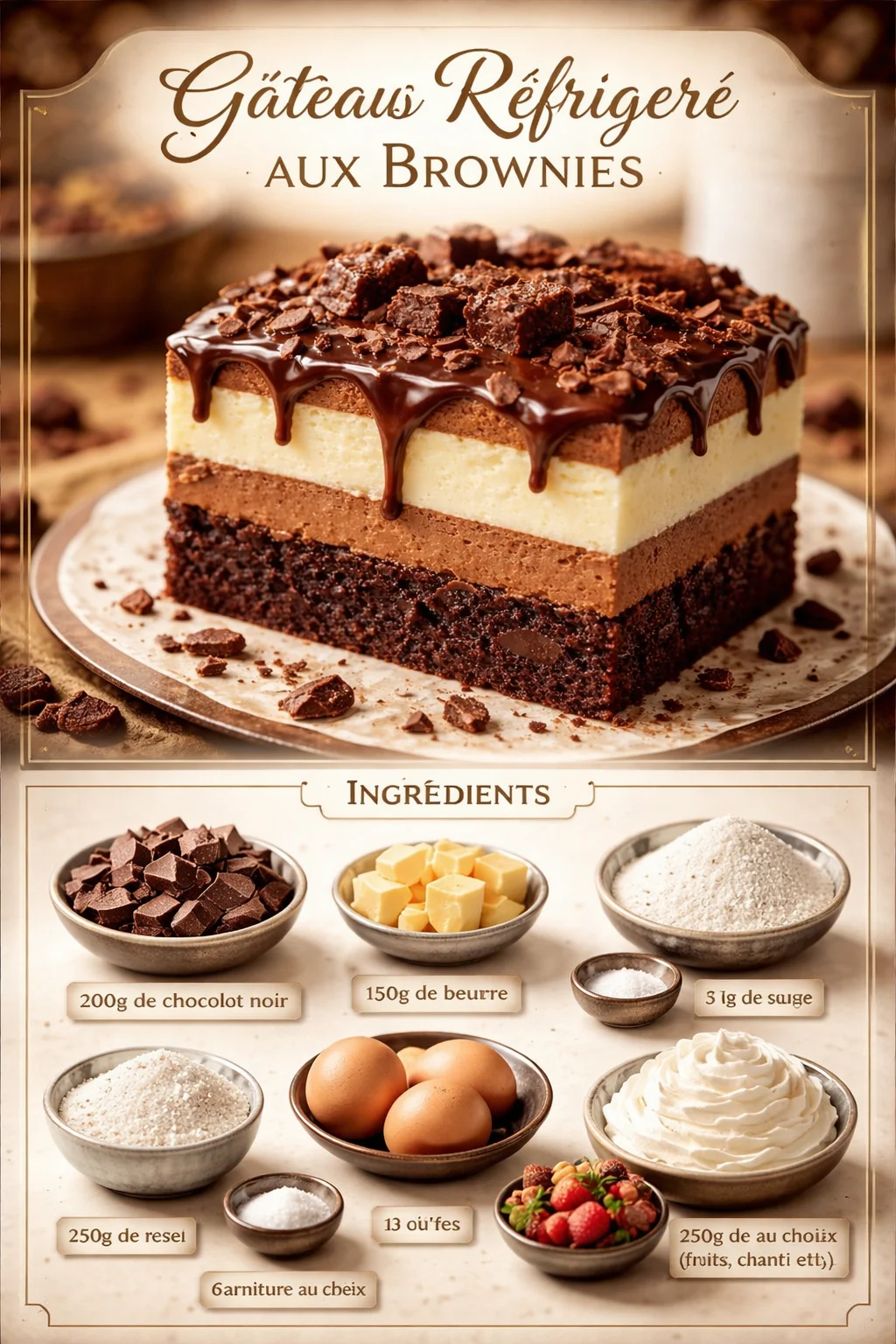 Gâteau Réfrigéré aux Brownies