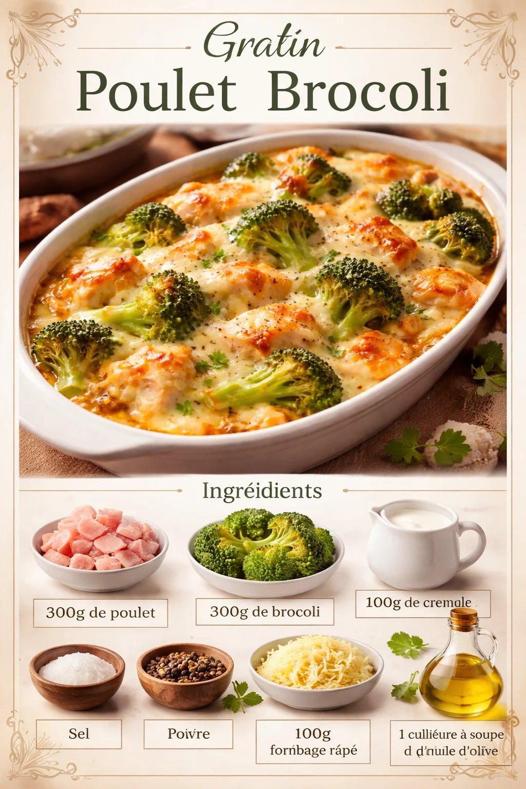 Gratin Poulet Brocoli