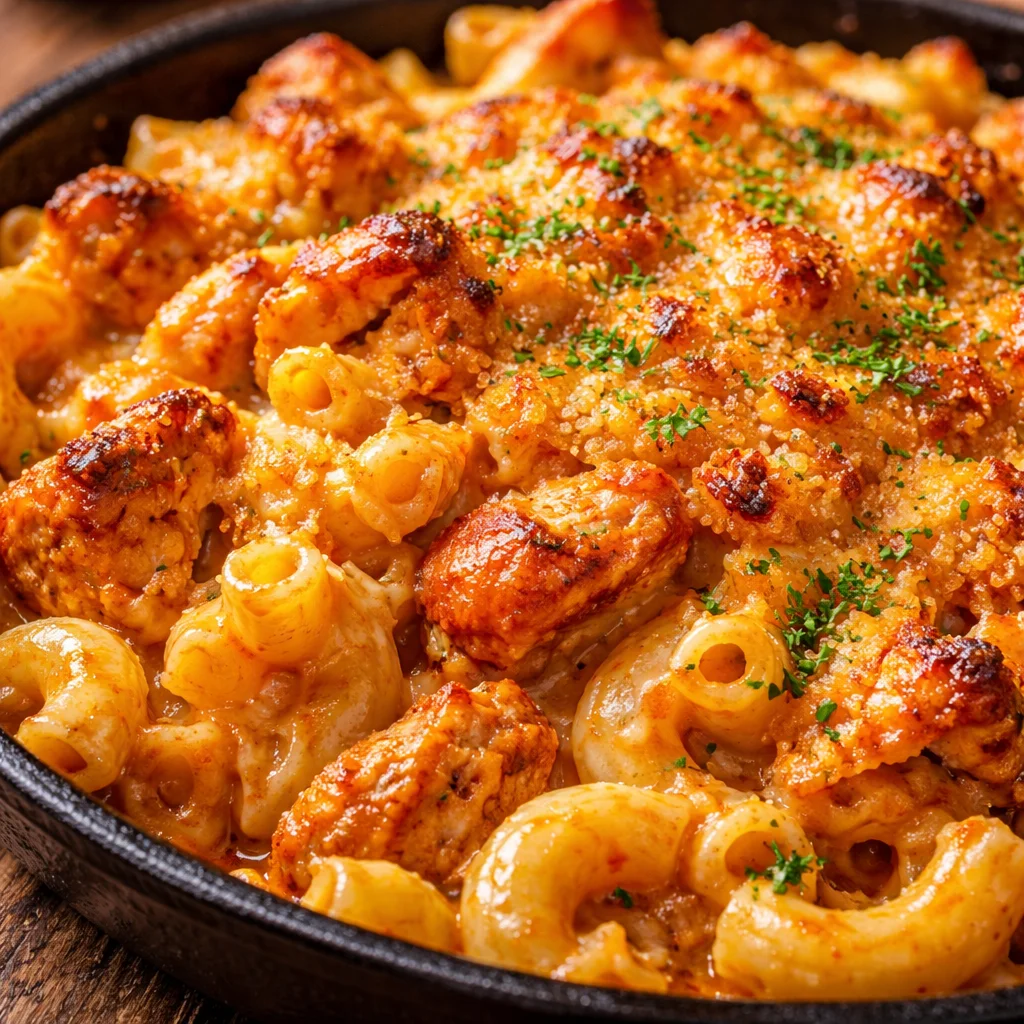 Macaroni au fromage au poulet buffalo