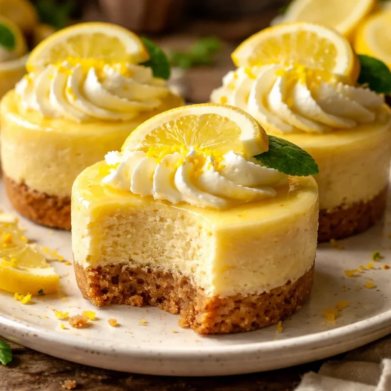 Mini cheesecakes au citron garnis d'un coulis de fruits.