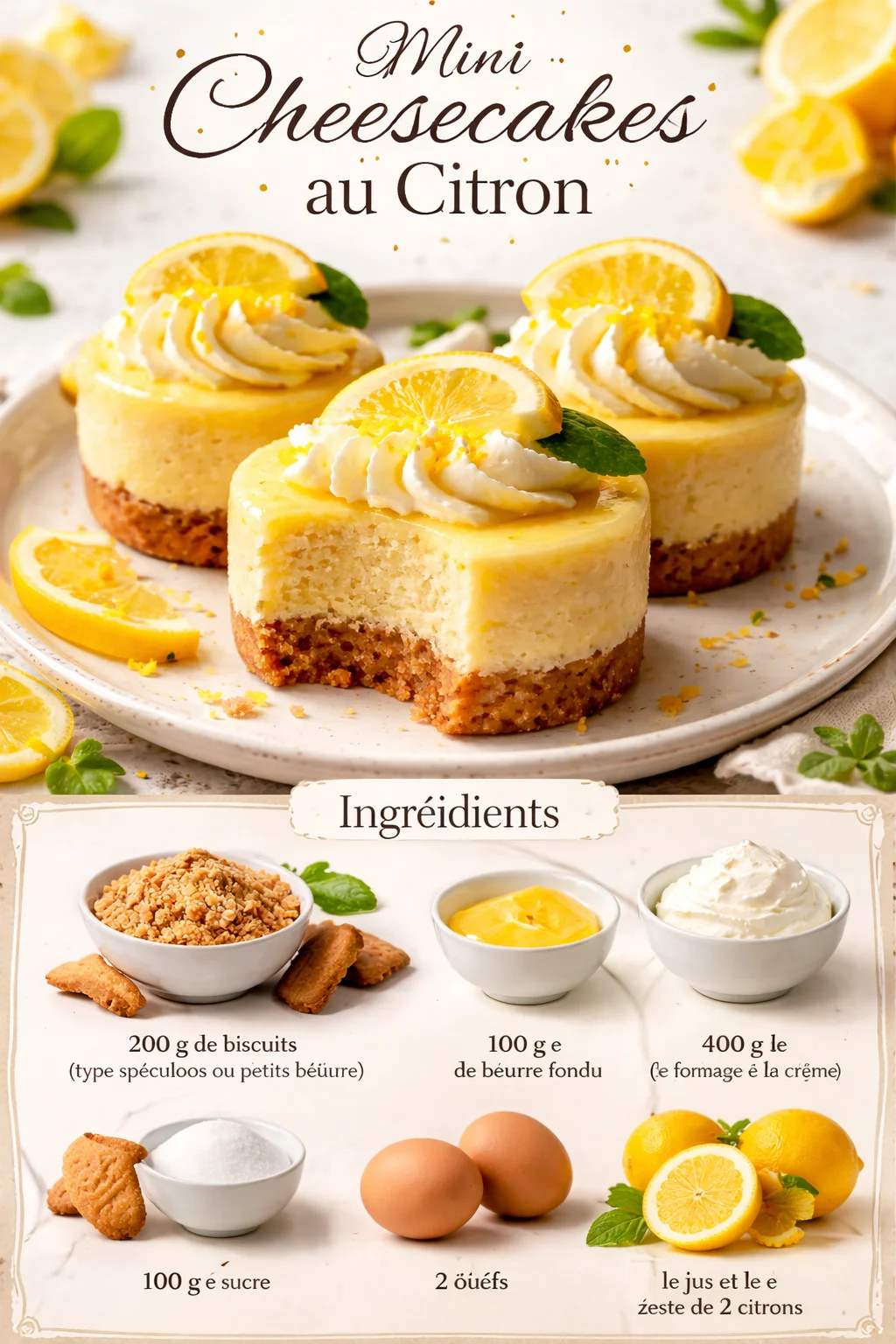 Mini Cheesecakes au Citron