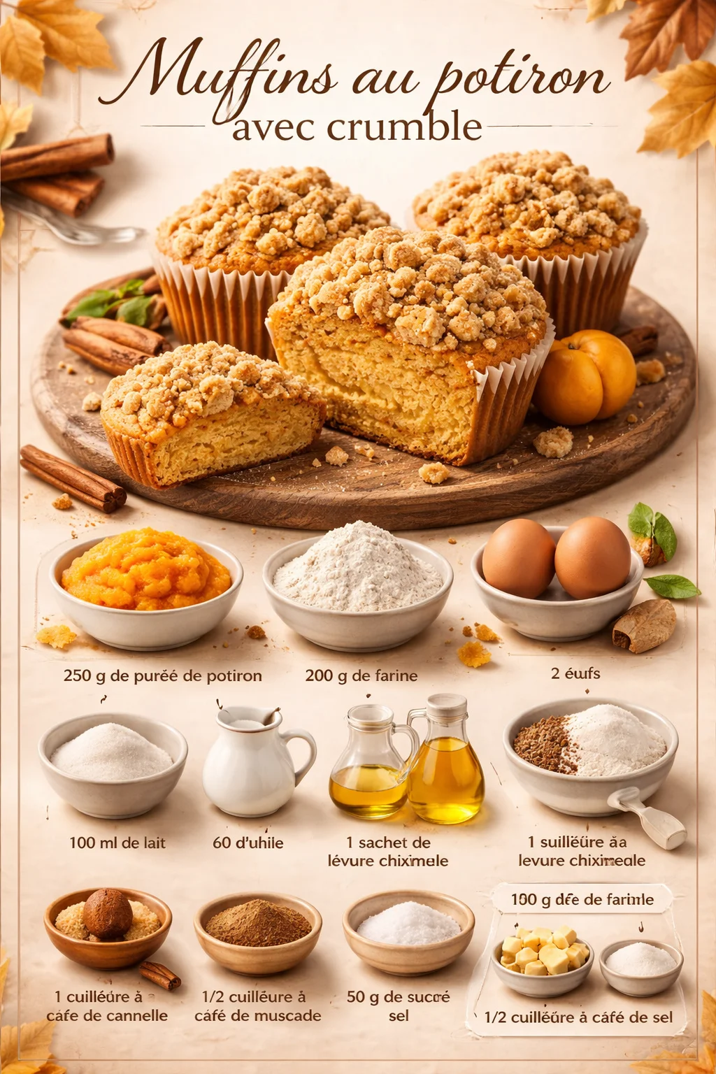 Muffins au potiron avec crumble