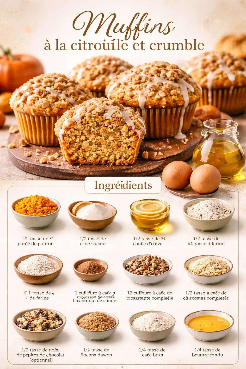 Muffins with pumpkin and crumble