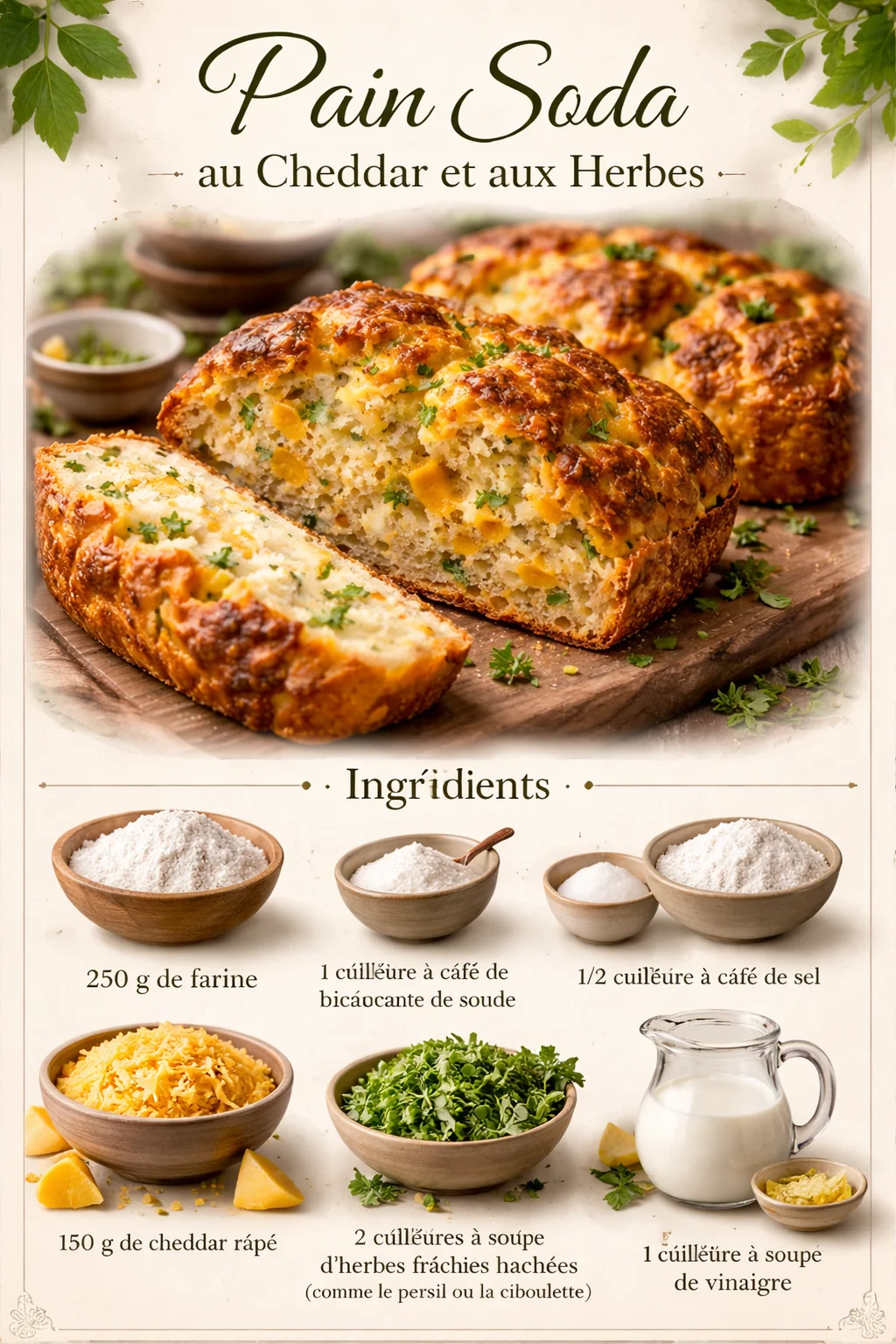 Pain Soda au Cheddar et aux Herbes