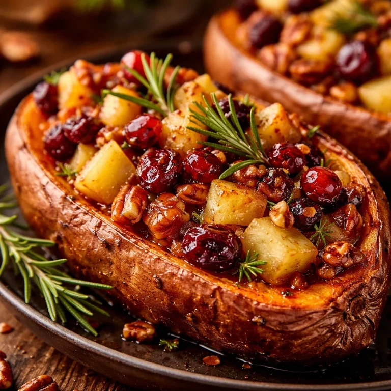 Patates douces farcies aux canneberges et pommes, plat gourmand et sain