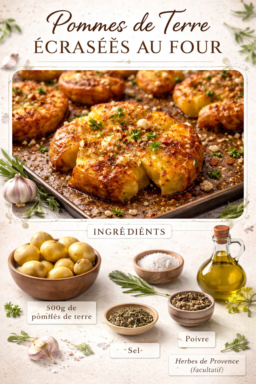 Pommes de Terre Écrasées au Four