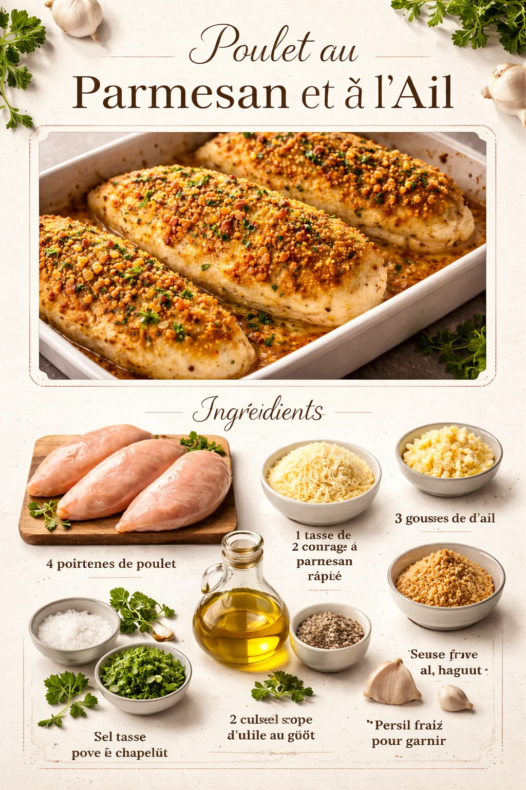 Poulet au Parmesan et à l'Ail