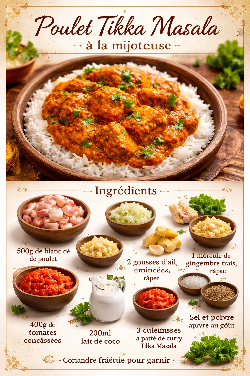 Poulet Tikka Masala à la mijoteuse