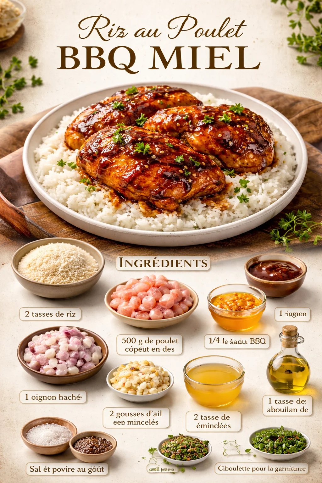 Riz au Poulet BBQ Miel