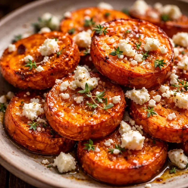 Rondelles de patate douce au miel prêtes à déguster