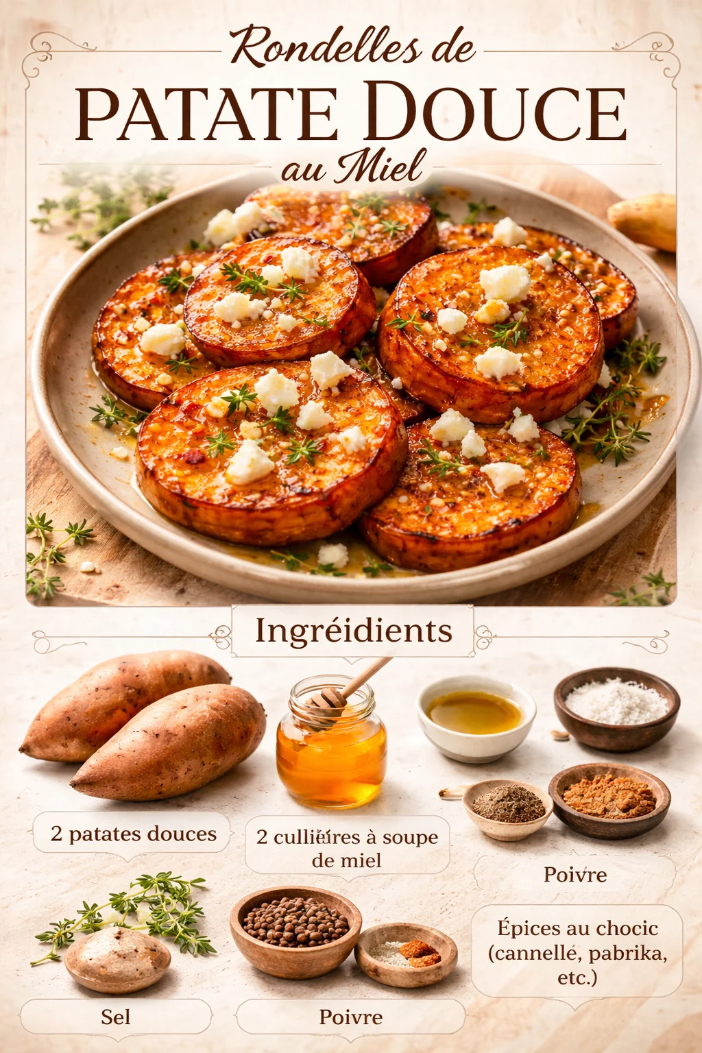 Rondelles de Patate Douce au Miel