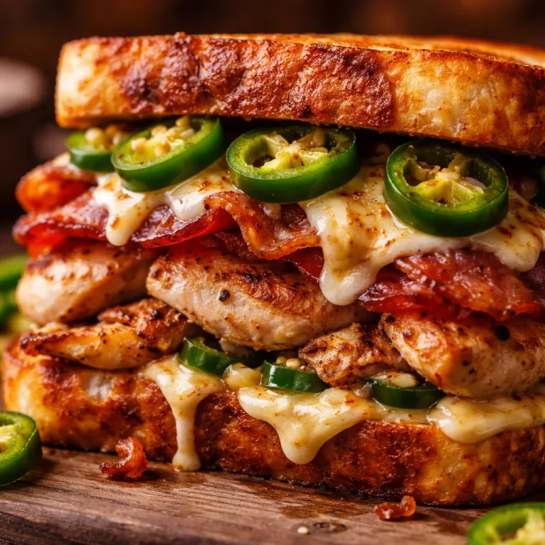 Sandwich poulet, bacon et jalapeño épicé savoureux pour un repas délicieux