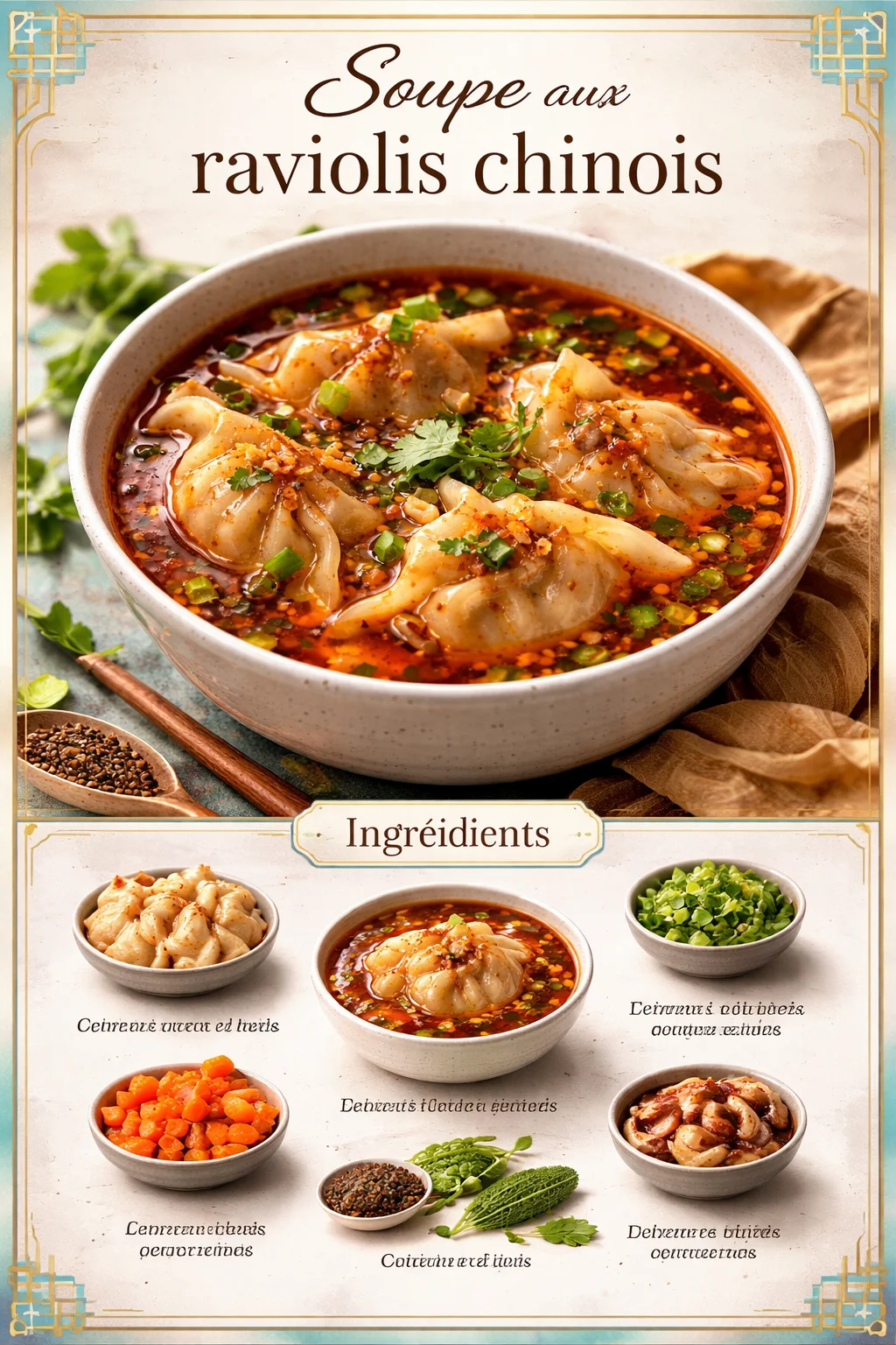 Soupe aux raviolis chinois